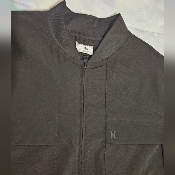 Hurley men's black windbreaker jacket with full zip closure Size L - Picture 4 of 16